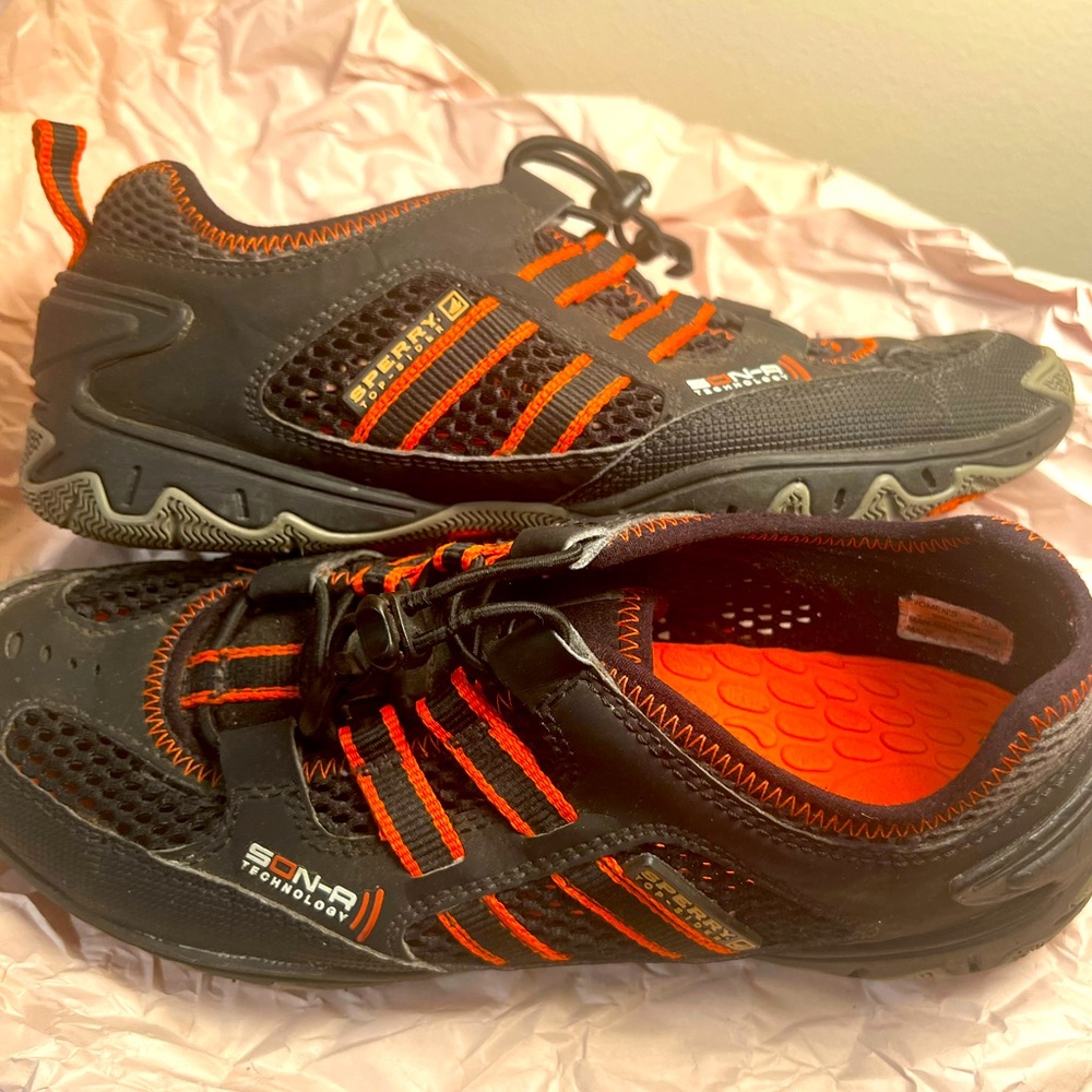Women's Sperry Top Sider Mesh Rubber Outdoor Hiking Shoes Bungee Closure